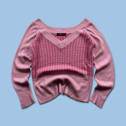 VINTAGE Y2K KNITTED JUMPER PINK