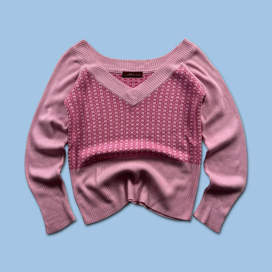 VINTAGE Y2K KNITTED JUMPER PINK