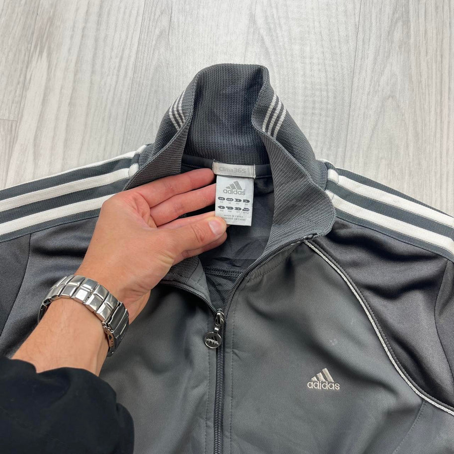 VINTAGE Y2K ADIDAS ZIP UP TRACK JACKET GREY