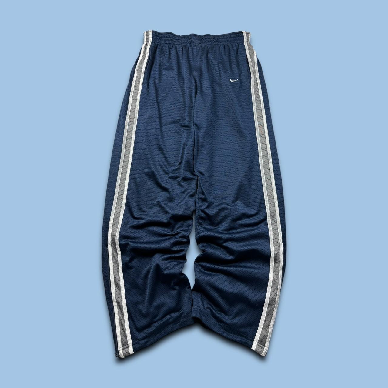 VINTAGE Y2K NIKE BAGGY REVERSIBLE TRACKSUIT BOTTOMS NAVY