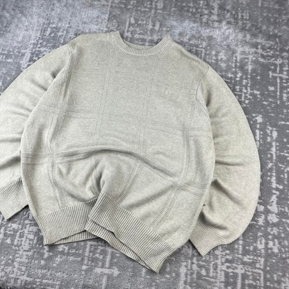 VINTAGE Y2K IZOD HEAVYWEIGHT KNITTED JUMPER CREAM