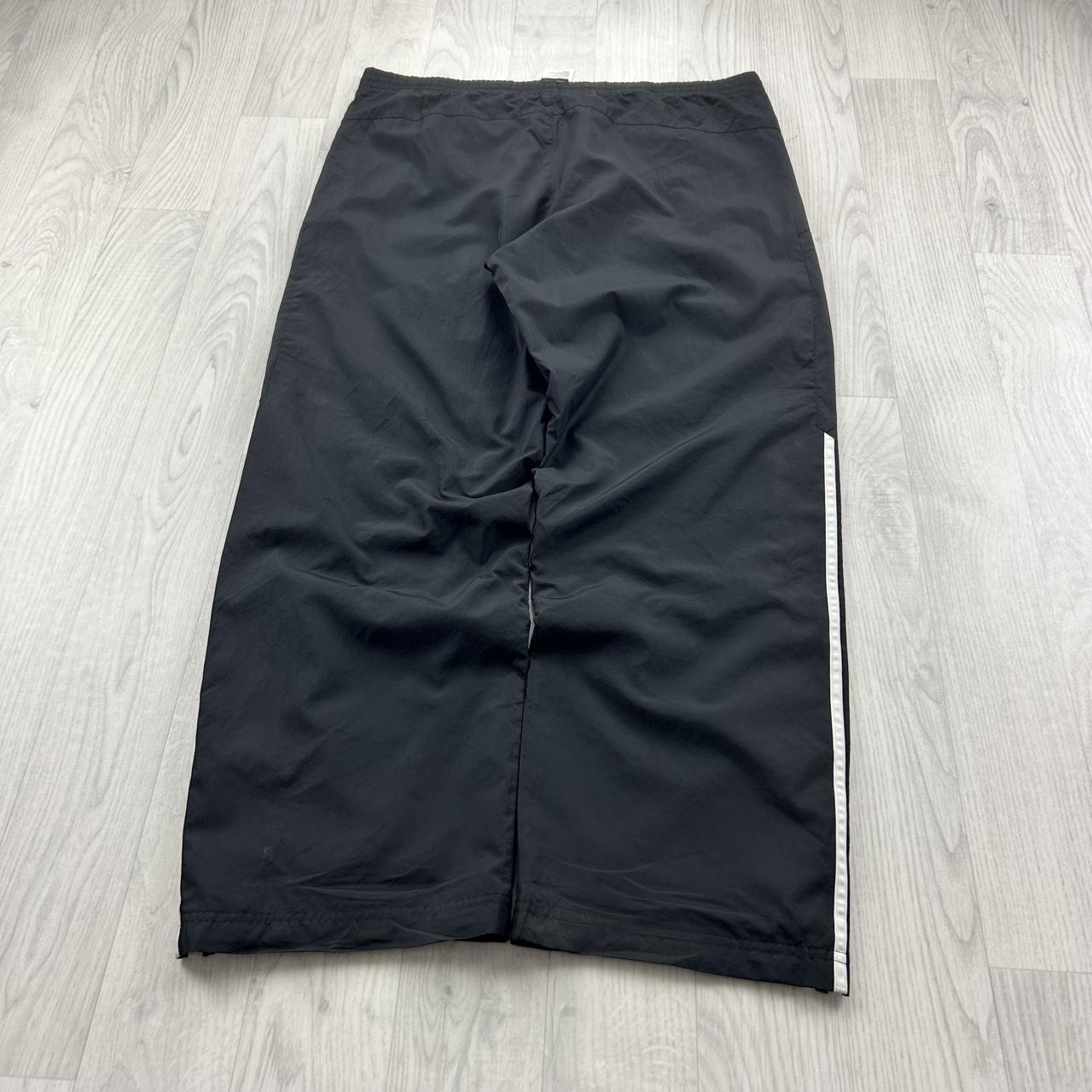 VINTAGE Y2K ADIDAS SIDE STRIPE BAGGY TRACKSUIT BOTTOMS BLACK