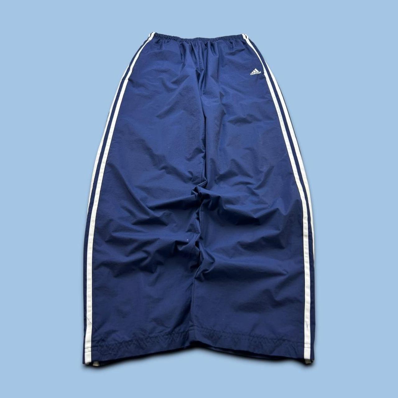 VINTAGE Y2K ADIDAS BAGGY TRACKSUIT BOTTOMS NAVY