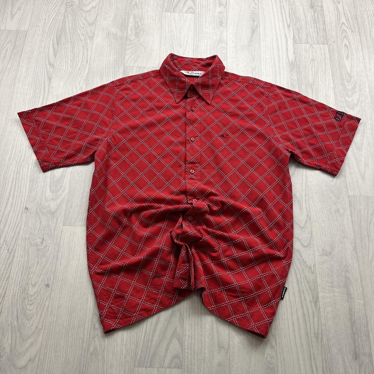 VINTAGE Y2K ONEILL SHORT SLEEVE PATTERN SHIRT RED