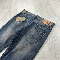 VINTAGE Y2K AMINGO BAGGY BOOTCUT JEANS NAVY BLUE