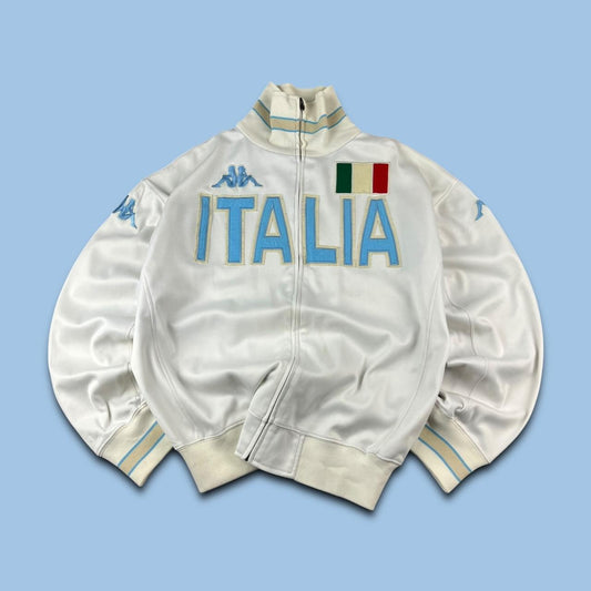 VINTAGE Y2K KAPPA ITALY SPORTY TRACKSUIT JACKET WHITE / LIGHT BLUE