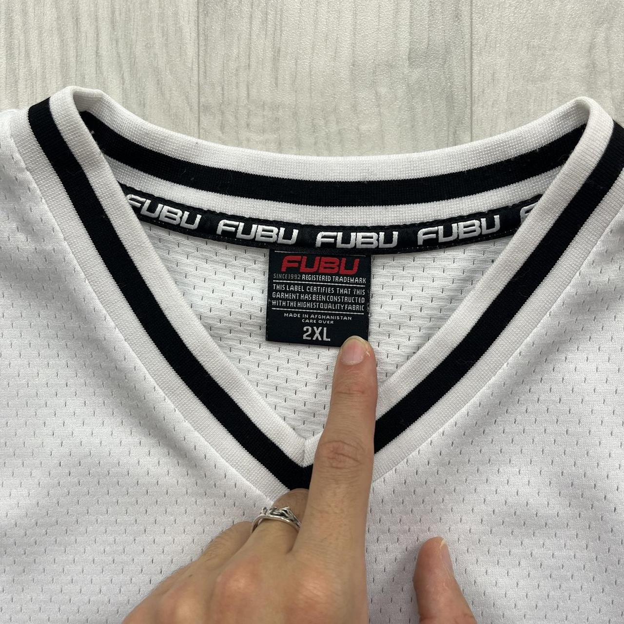 VINTAGE Y2K FUBU JERSEY T SHIRT WHITE
