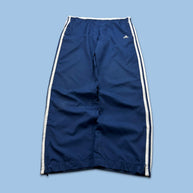 VINTAGE Y2K ADIDAS SIDE STRIPE BAGGY TRACKSUIT BOTTOMS NAVY