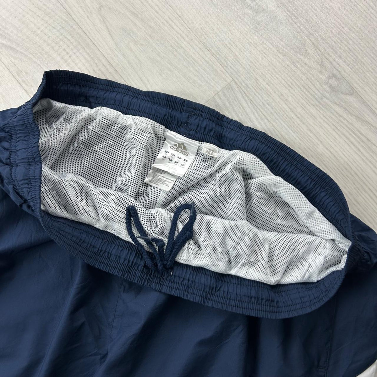 VINTAGE Y2K ADIDAS SIDE STRIPE BAGGY TRACKSUIT BOTTOMS NAVY