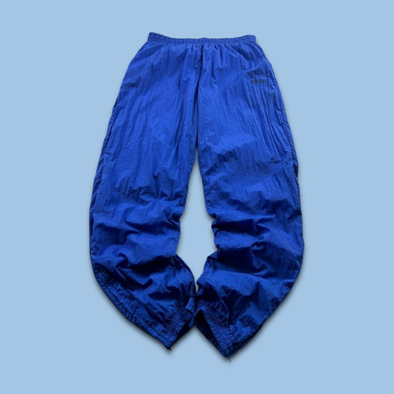 VINTAGE 90s ADIDAS BAGGY TRACKSUIT BOTTOMS BLUE