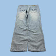 VINTAGE Y2K EMBROIDERED BAGGY JEANS BLUE