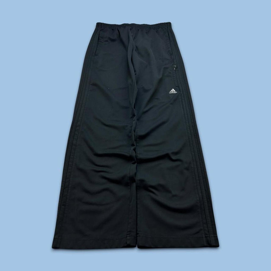 VINTAGE Y2K ADIDAS SIDE STRIPE BAGGY TRACKSUIT BOTTOMS BLACK