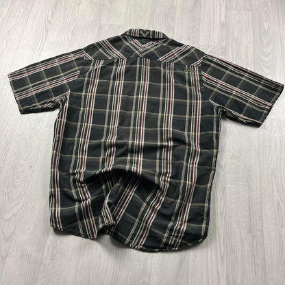 VINTAGE Y2K BILLABONG CHECKERED SHORT SLEEVE SHIRT BLACK