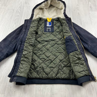 JACK AND JONES HOODED WORKWEAR BOMBER JACKET NAVY