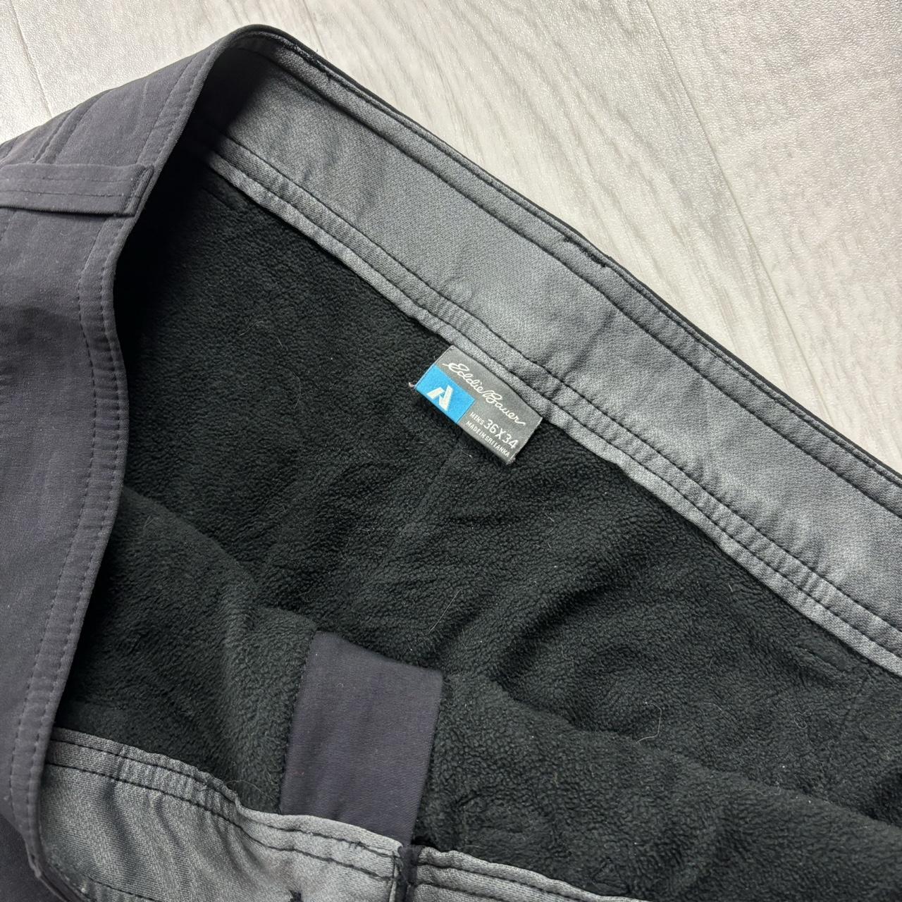 VINTAGE Y2K EDDIE BAUER BAGGY FLEECE LINED UTILITY TROUSERS BLACK