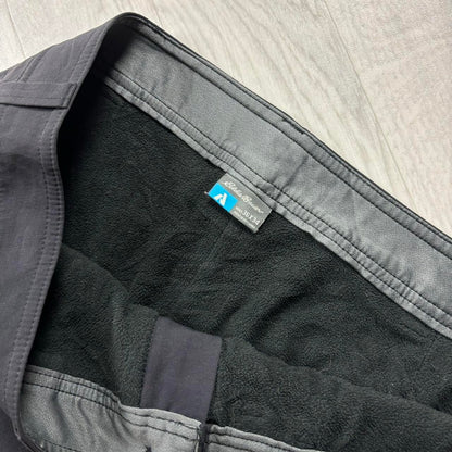 VINTAGE Y2K EDDIE BAUER BAGGY FLEECE LINED UTILITY TROUSERS BLACK