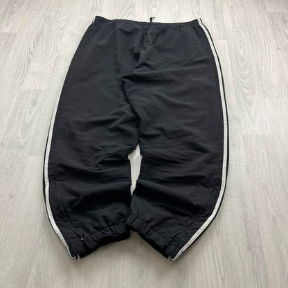 VINTAGE Y2K ADIDAS SIDE STRIPE BAGGY TRACKSUIT BOTTOMS BLACK