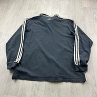 VINTAGE Y2K ADIDAS LONG SLEEVE RUGBY POLO SHIRT GREY