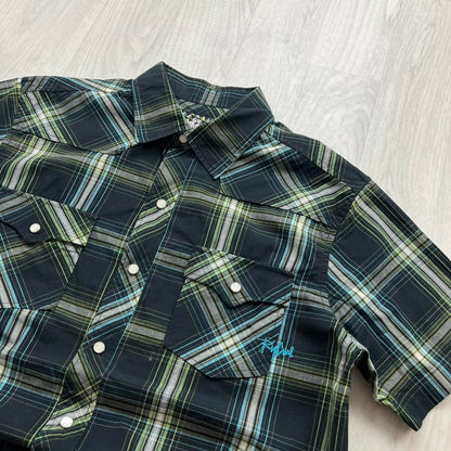 VINTAGE Y2K RIPCURL CHECKERED SHORT SLEEVE SHIRT