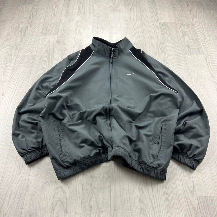 VINTAGE Y2K NIKE LIGHTWEIGHT TRACK JACKET GREY