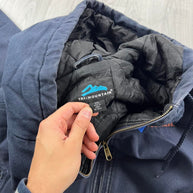 VINTAGE Y2K HOODED WORKWEAR BOMBER ACTIVE JACKET NAVY