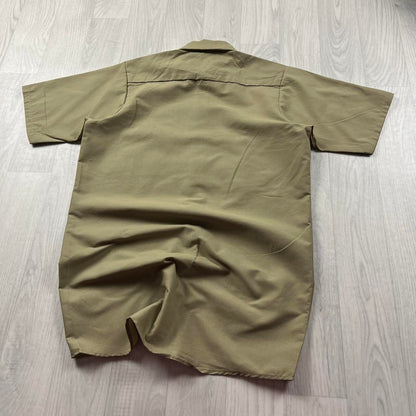 VINTAGE Y2K UTILITY SHORT SLEEVE SHIRT KHAKI