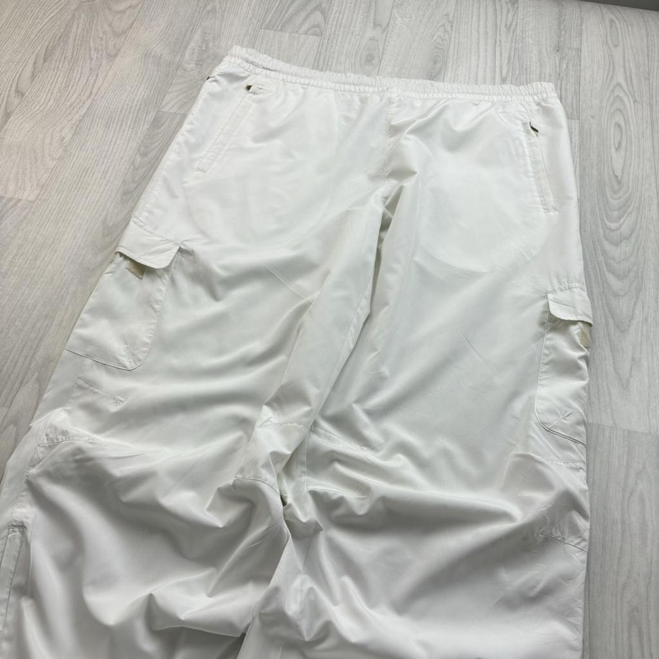 VINTAGE Y2K ADIDAS TECHNICAL BAGGY TRACKSUIT BOTTOMS WHITE