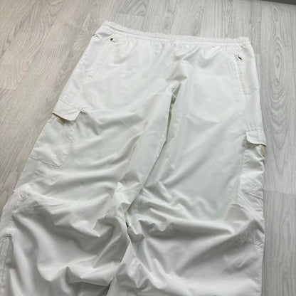 VINTAGE Y2K ADIDAS TECHNICAL BAGGY TRACKSUIT BOTTOMS WHITE