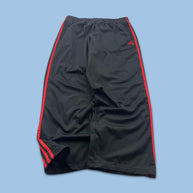 VINTAGE Y2K ADIDAS SIDE STRIPE BAGGY TRACKSUIT BOTTOMS BLACK / RED