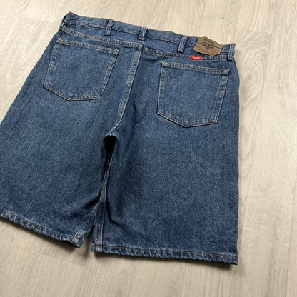VINTAGE 00s WRANGLER BAGGY LOOSE CARPENTER JORTS NAVY