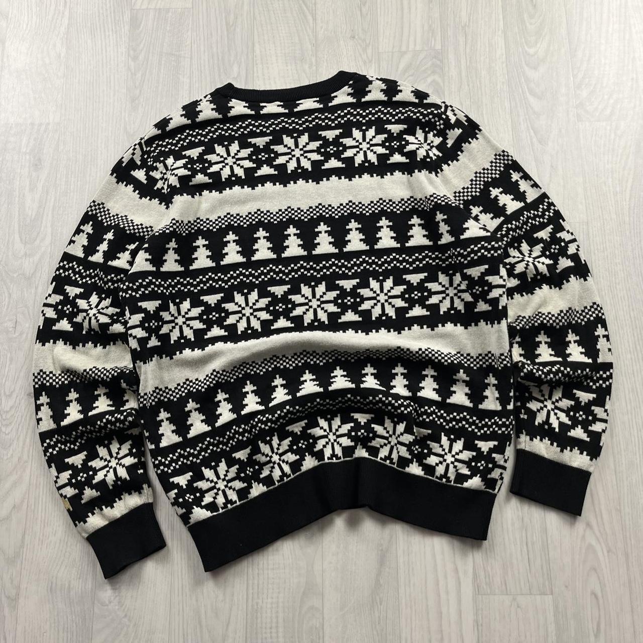 VINTAGE GUINNESS CHUNKY CHRISTMAS KNITTED JUMPER BLACK WHITE