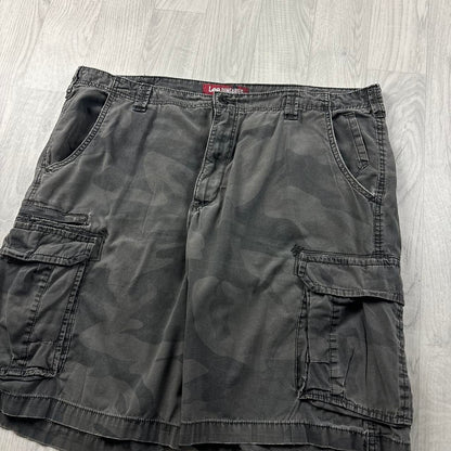 VINTAGE Y2K LEE BAGGY LOOSE CAMO SHORTS GREY