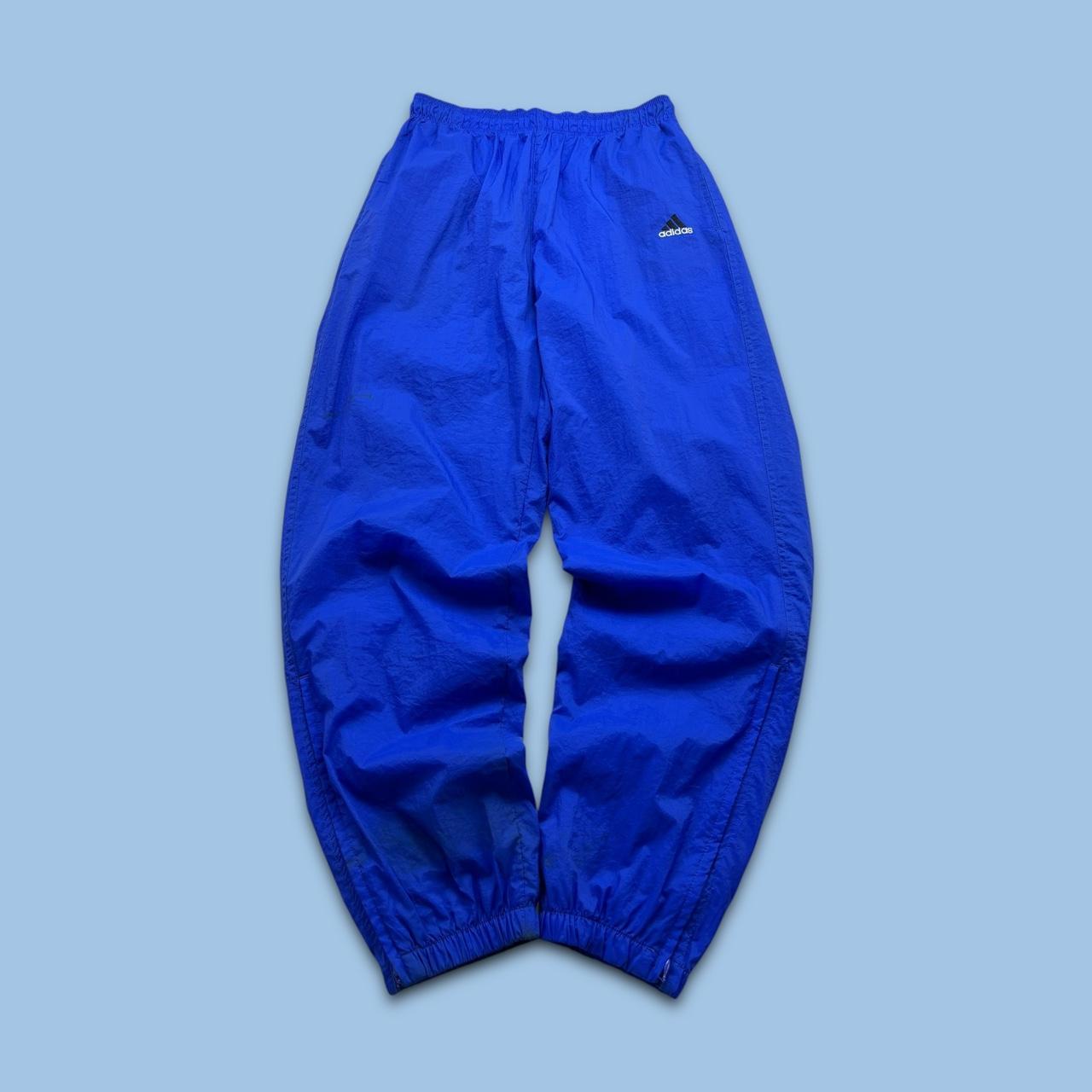 VINTAGE 90s ADIDAS BAGGY TRACKSUIT BOTTOMS BLUE