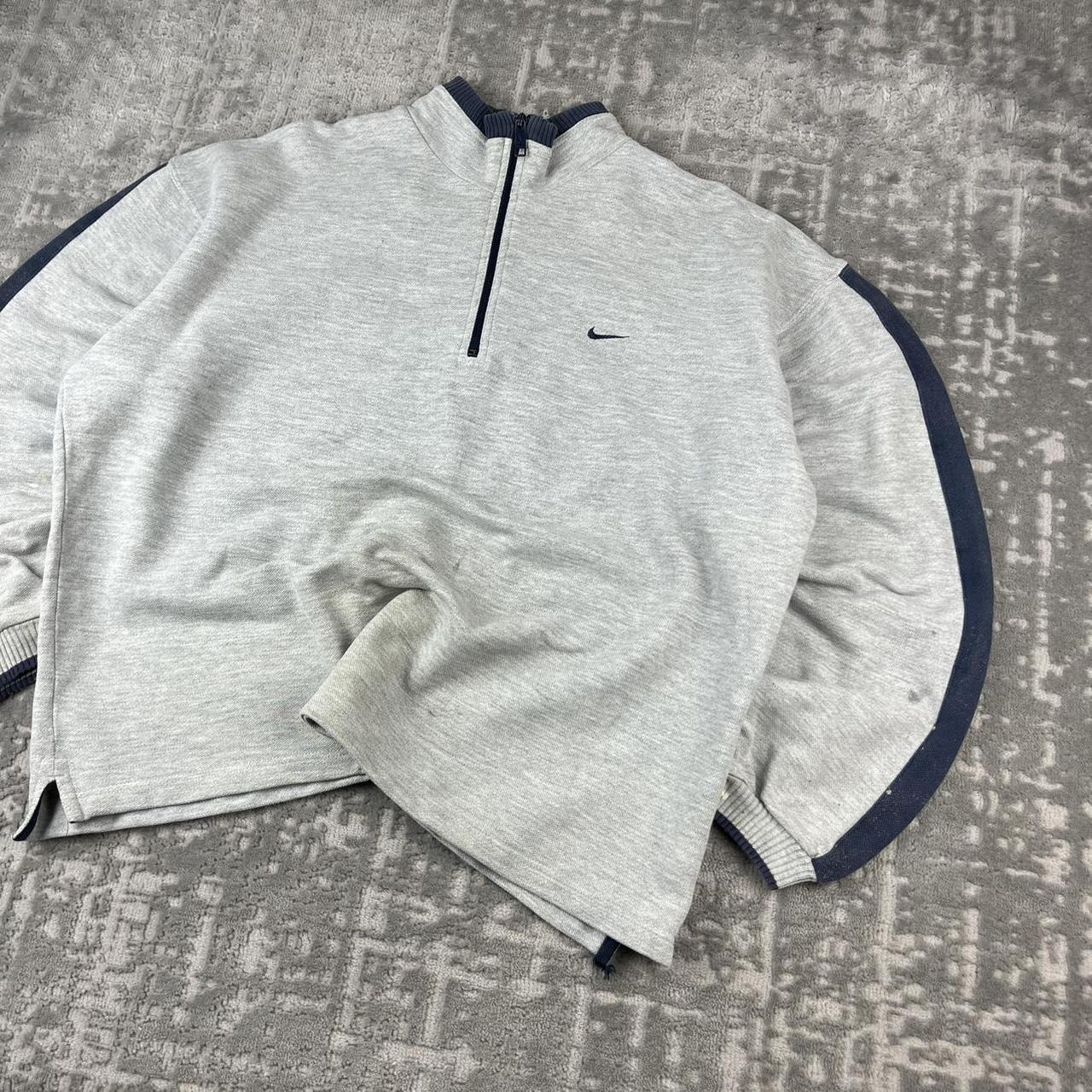 VINTAGE Y2K NIKE QUARTER ZIP SWEATSHIRT GREY