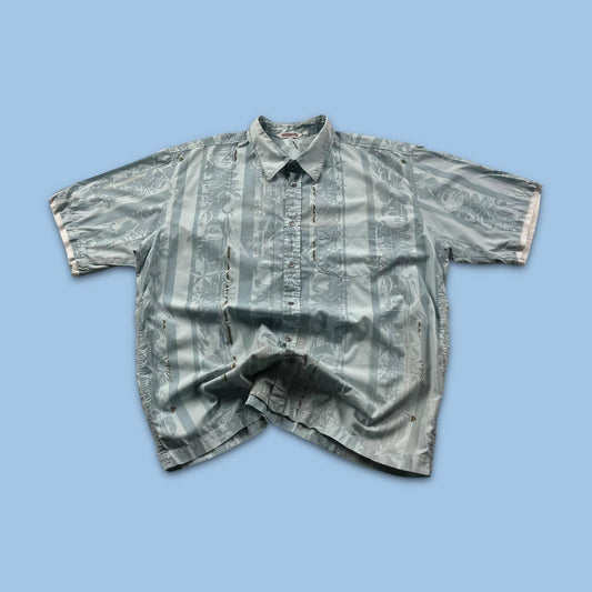 VINTAGE Y2K QUIKSILVER GRAPHIC SHORT SLEEVE SHIRT BLUE