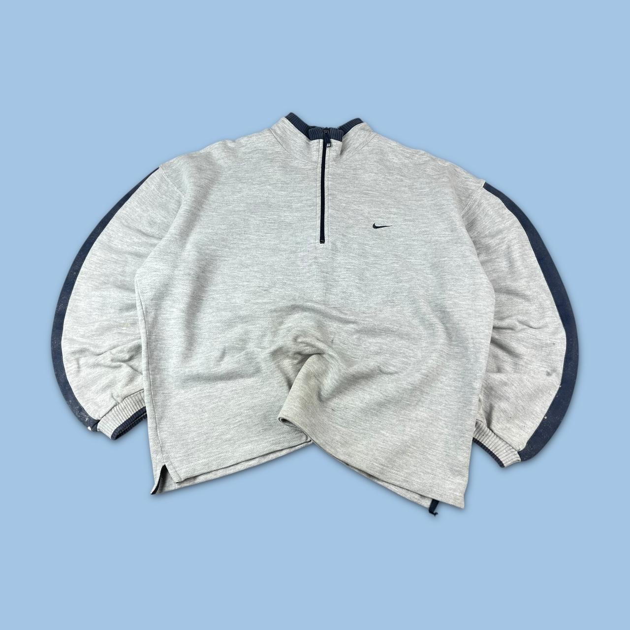 VINTAGE Y2K NIKE QUARTER ZIP SWEATSHIRT GREY