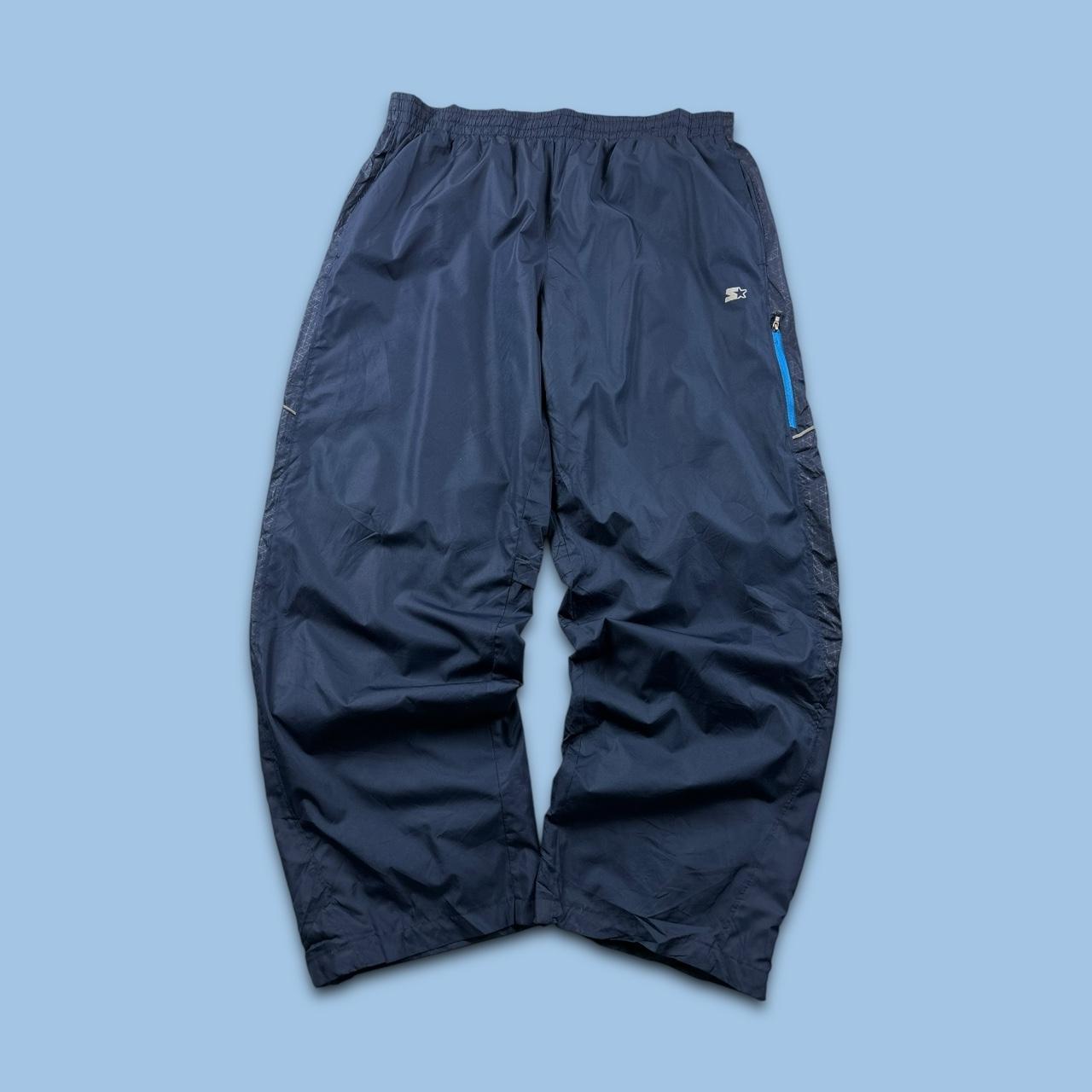 VINTAGE Y2K STARTER BAGGY TRACKSUIT BOTTOMS NAVY