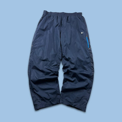 VINTAGE Y2K STARTER BAGGY TRACKSUIT BOTTOMS NAVY