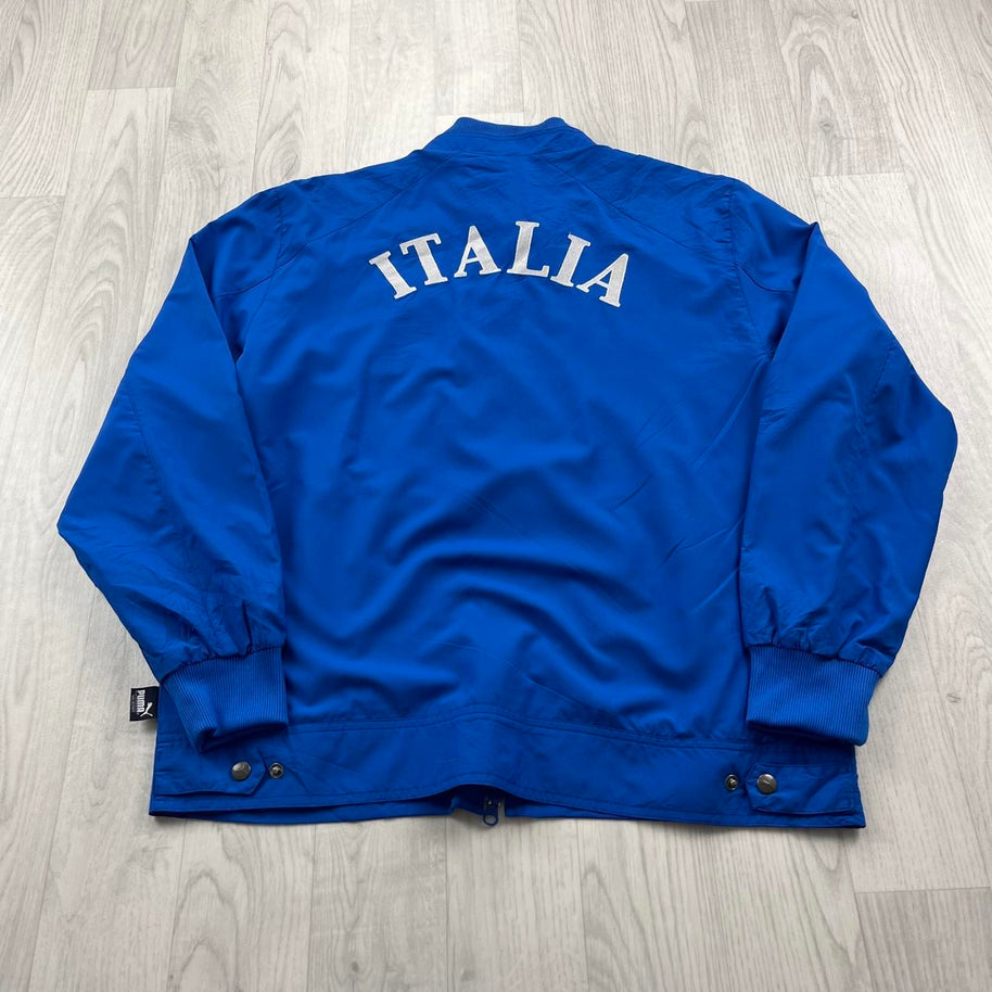VINTAGE Y2K PUMA ITALY FOOTBALL TRACK JACKET BLUE