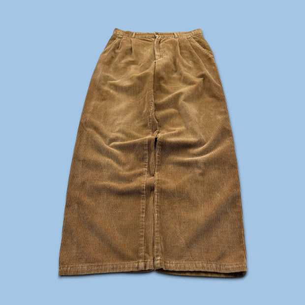 VINTAGE 00s CHUNKY CORDUROY BAGGY TROUSERS TAN