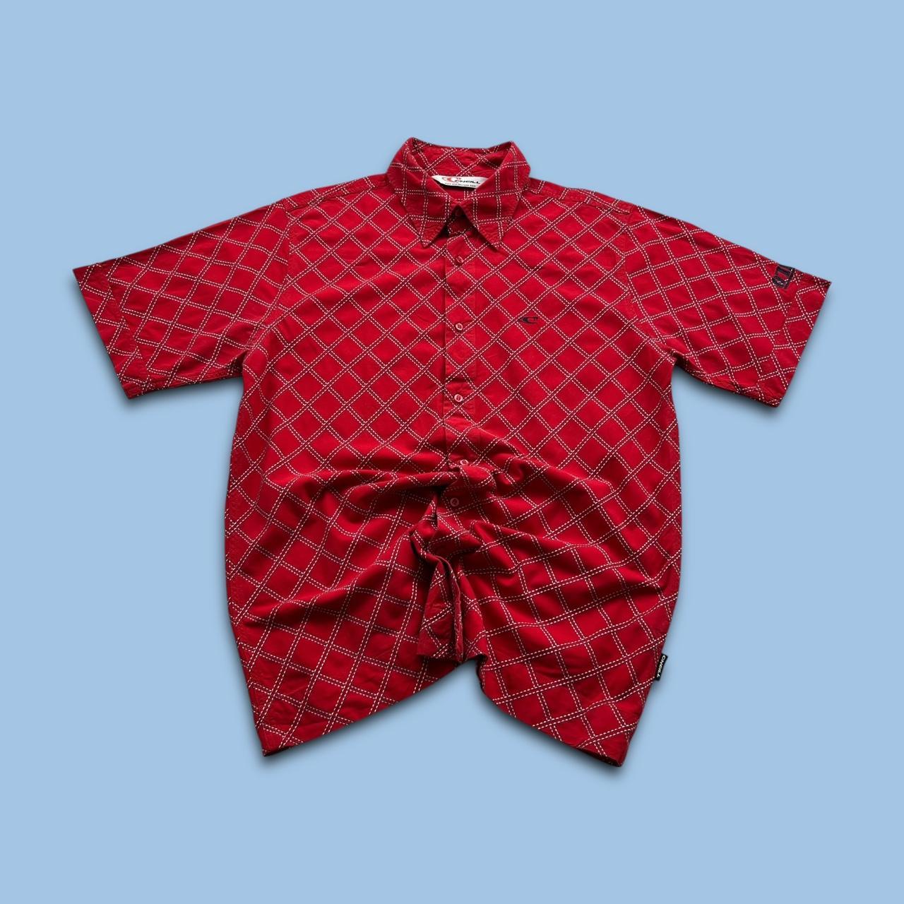 VINTAGE Y2K ONEILL SHORT SLEEVE PATTERN SHIRT RED