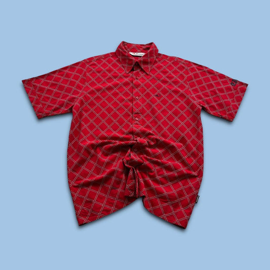 VINTAGE Y2K ONEILL SHORT SLEEVE PATTERN SHIRT RED