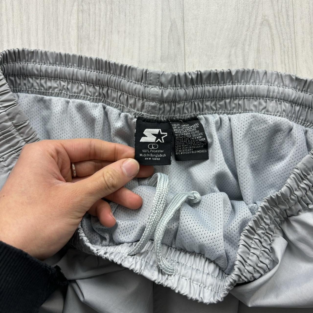 VINTAGE Y2K STARTER BAGGY TRACKSUIT BOTTOMS GREY / SILVER