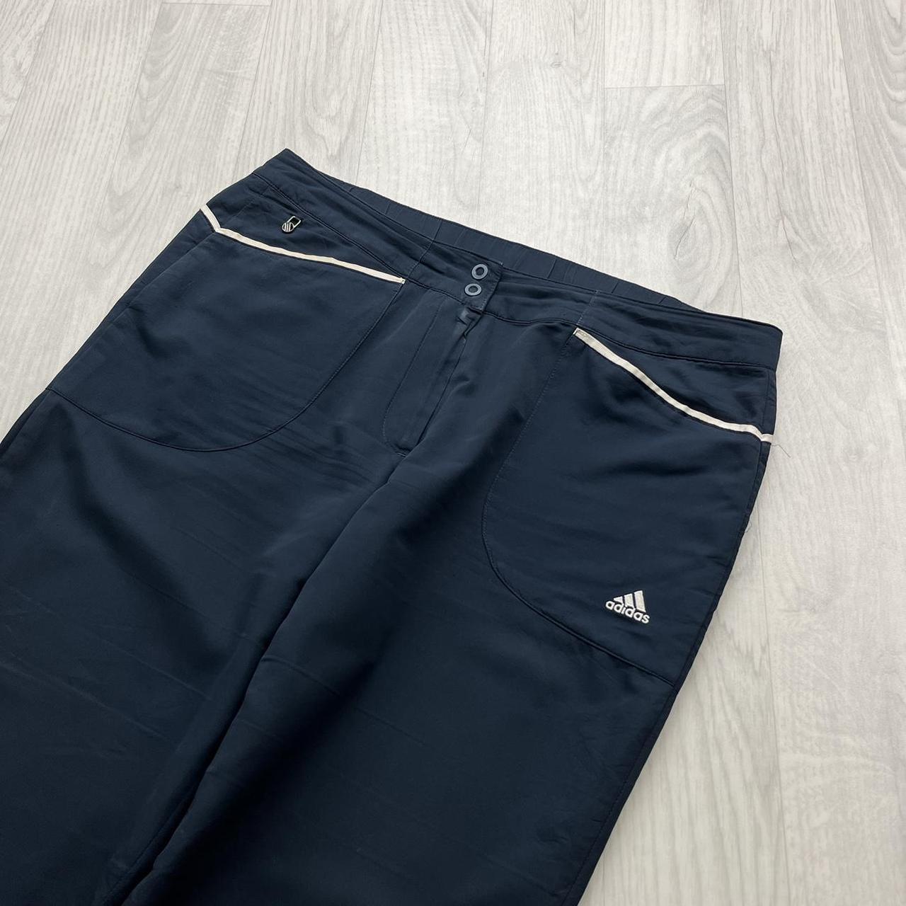 VINTAGE Y2K ADIDAS LOW RISE TECHNICAL BAGGY TRACKSUIT BOTTOMS NAVY
