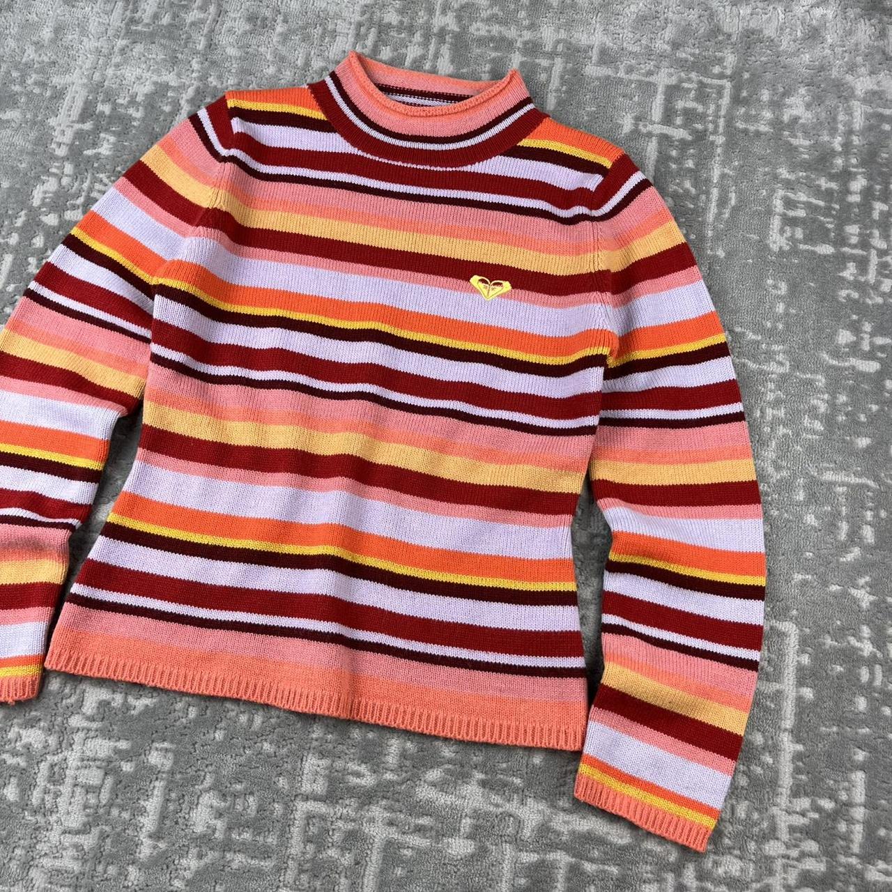VINTAGE Y2K ROXY STRIPED KNITTED JUMPER