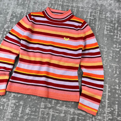 VINTAGE Y2K ROXY STRIPED KNITTED JUMPER
