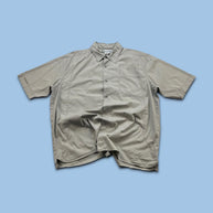 VINTAGE 00s COLUMBIA PLAIN UTILITY SHORT SLEEVE BUTTON UP SHIRT BEIGE