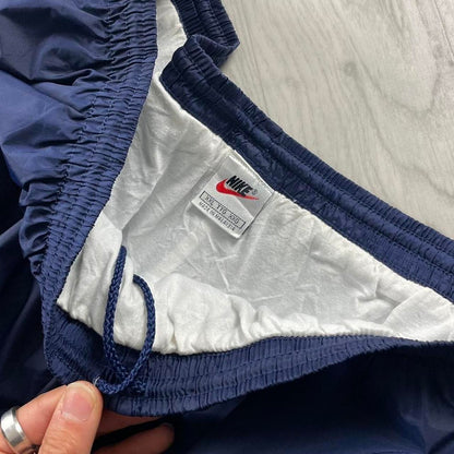 VINTAGE 90s NIKE BAGGY SHELL TRACKSUIT BOTTOMS NAVY (XXL)