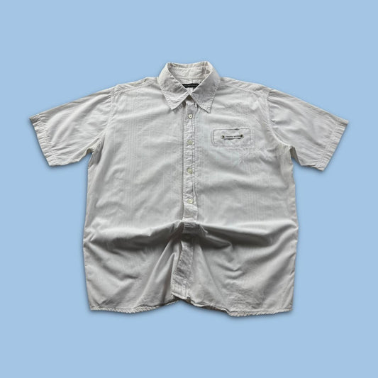 VINTAGE Y2K TEDDY SMITH SHORT SLEEVE SHIRT WHITE