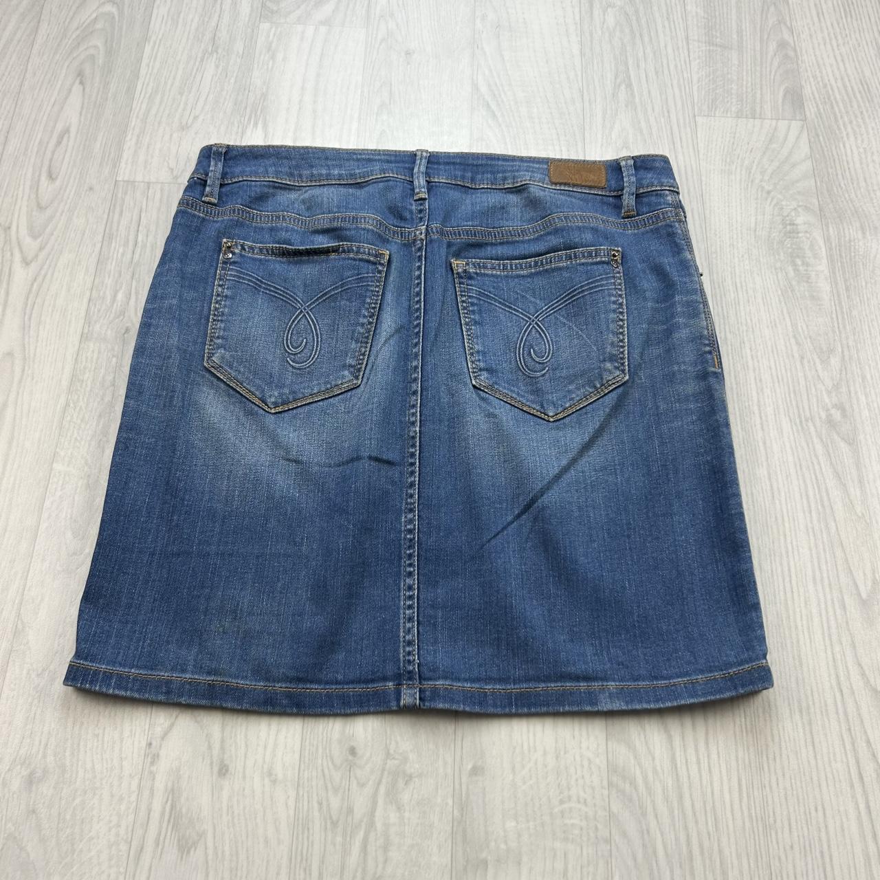 VINTAGE Y2K ESPRIT DENIM MIDI SKIRT BLUE
